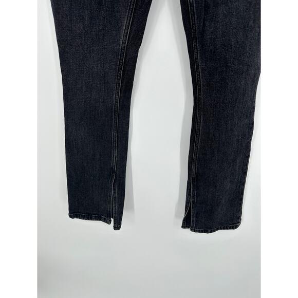 Abercrombie Womens The Skinny High Rise Denim Jeans Size 25 Black Ankle Slit - Picture 3 of 7